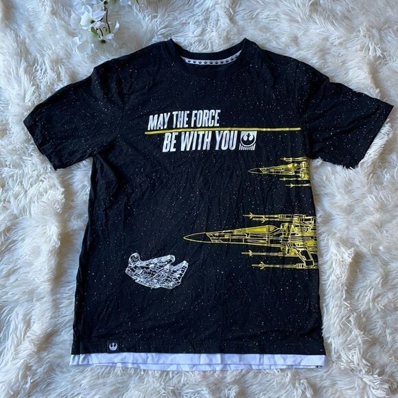 Star Wars “May The Force Be With You” Youth XXL (18) Tshirt Shirt - Picture 1 of 5